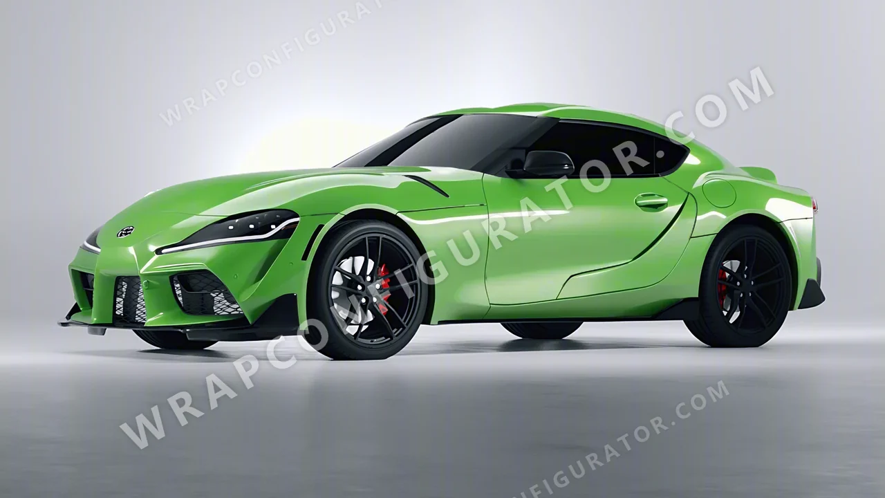 Green Toyota Supra GR 2020 wrapped in 3M Gloss Light Green G16
