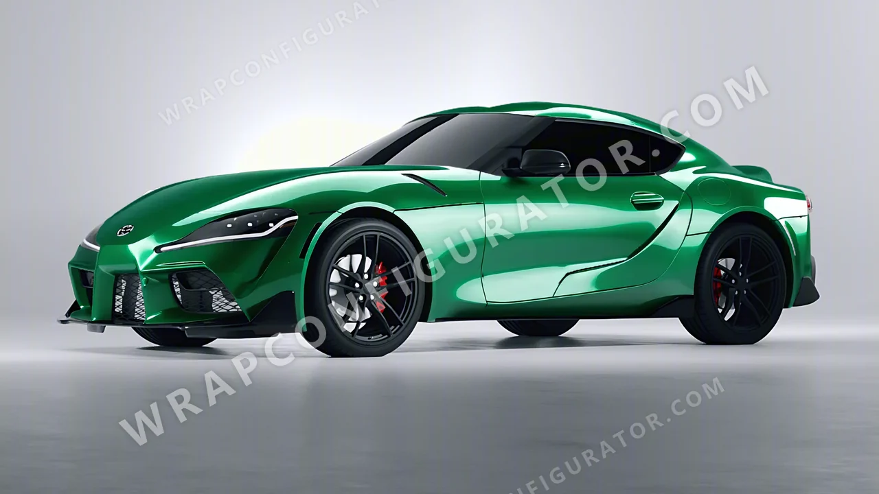 Green Toyota Supra GR 2020 wrapped in 3M Green Envy HG336