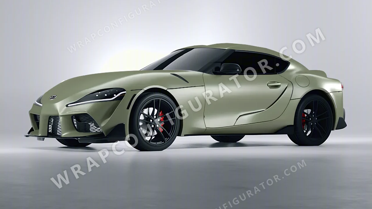 Green Toyota Supra GR 2020 wrapped in 3M Komodo Green S56
