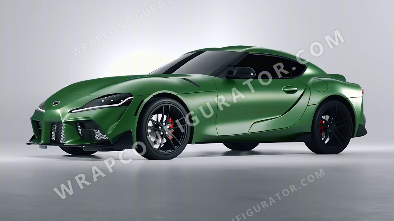 Green Toyota Supra GR 2020 wrapped in Avery Dennison Khaki Green SW900-712-O