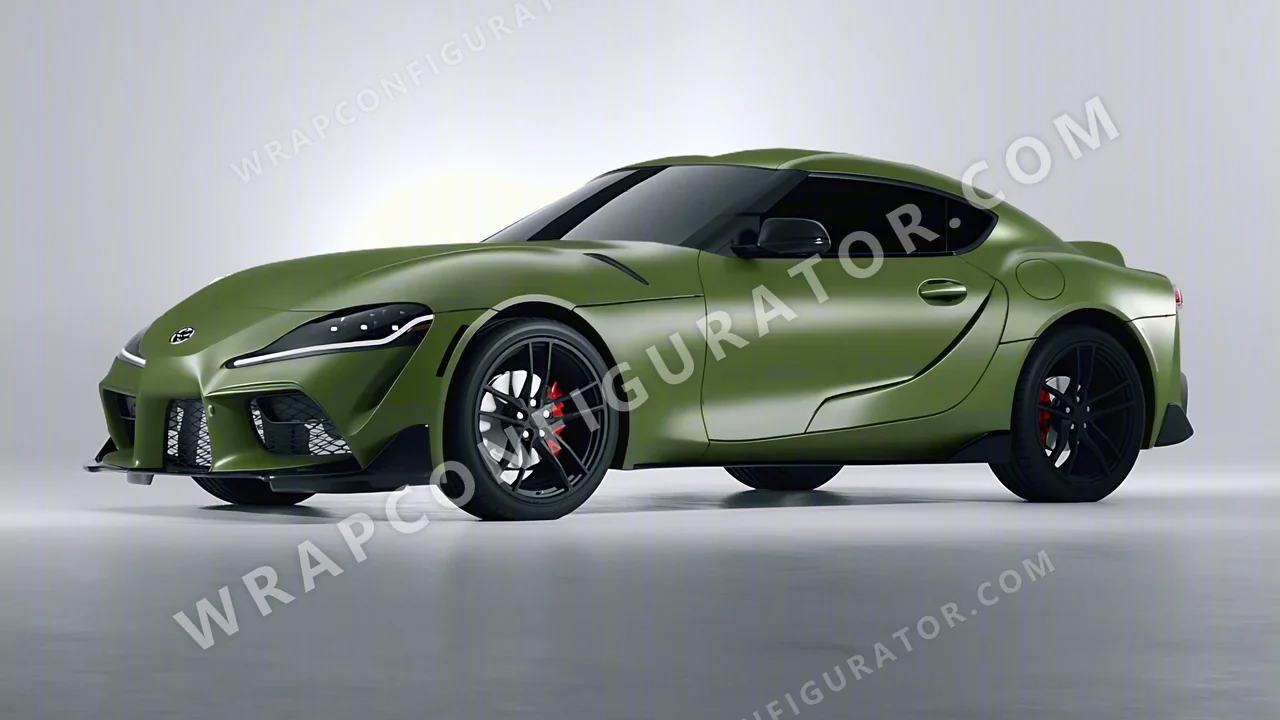 Green Toyota Supra GR 2020 wrapped in Avery Dennison Rugged Combat Green SW900-718-X