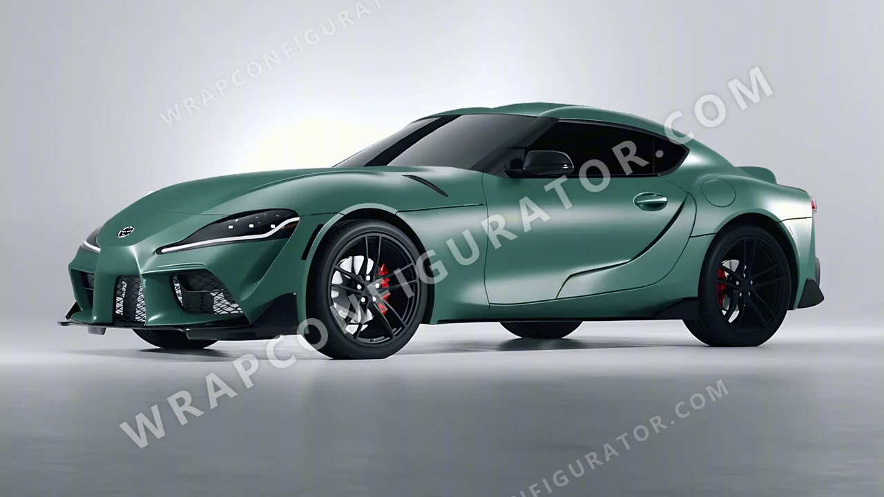 Green Toyota Supra GR 2020 wrapped in Avery Dennison Smooth Sage SW900-729-O