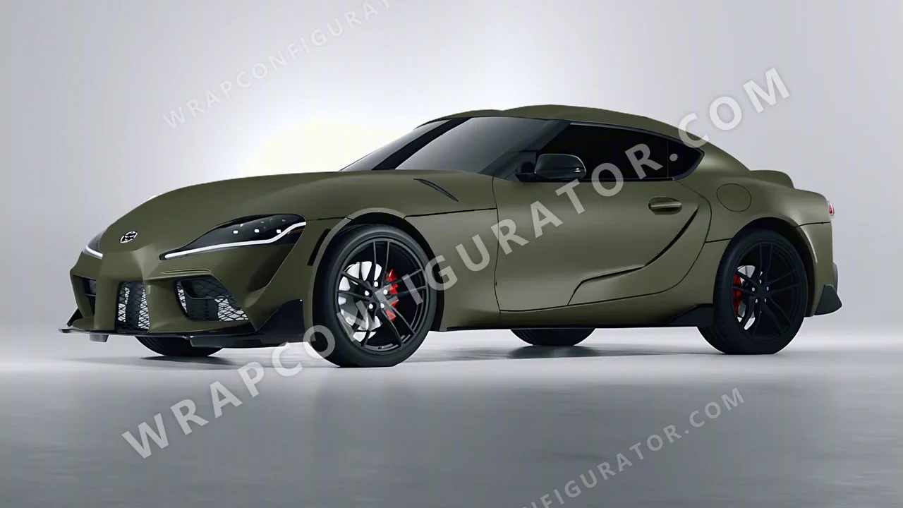 Green Toyota Supra GR 2020 wrapped in Colourshield PPF by HyperPro Army Green SMF04-P