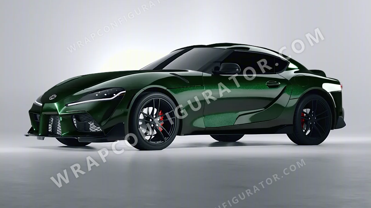 Green Toyota Supra GR 2020 wrapped in Colourshield PPF by HyperPro Dark Emerald HGM43-P