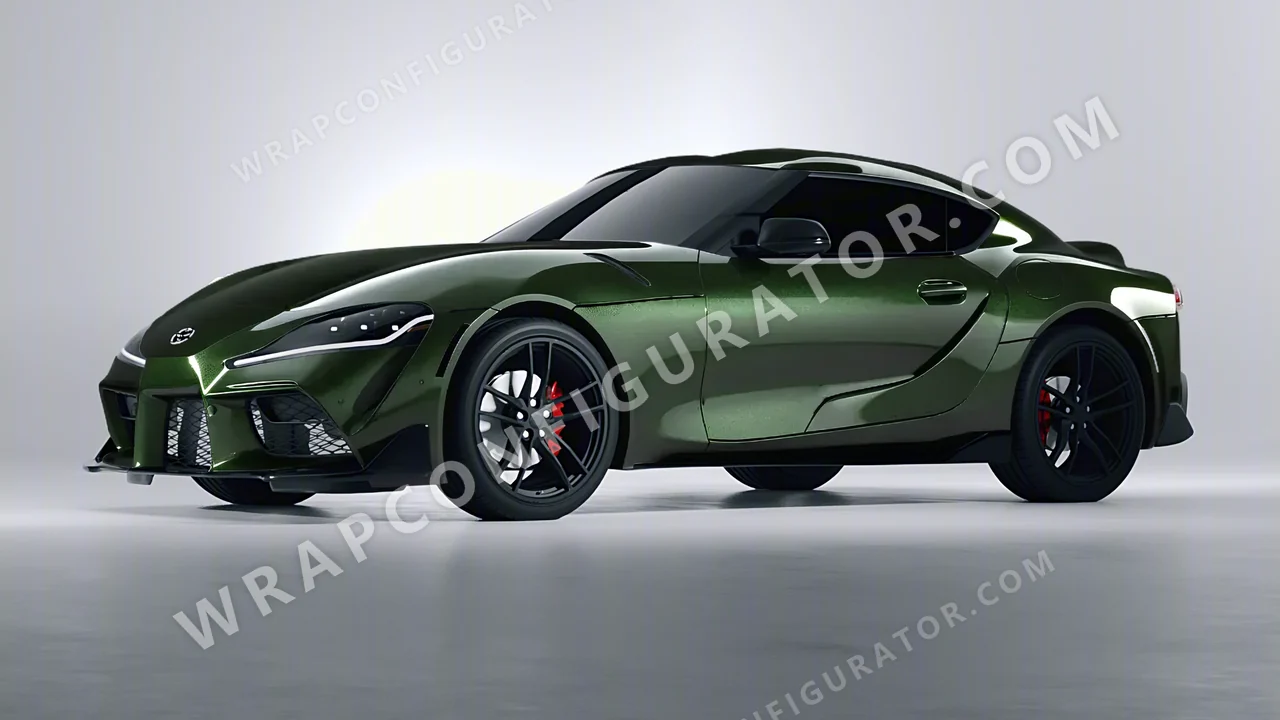 Green Toyota Supra GR 2020 wrapped in Colourshield PPF by HyperPro Dark Forest Green HGM74-P