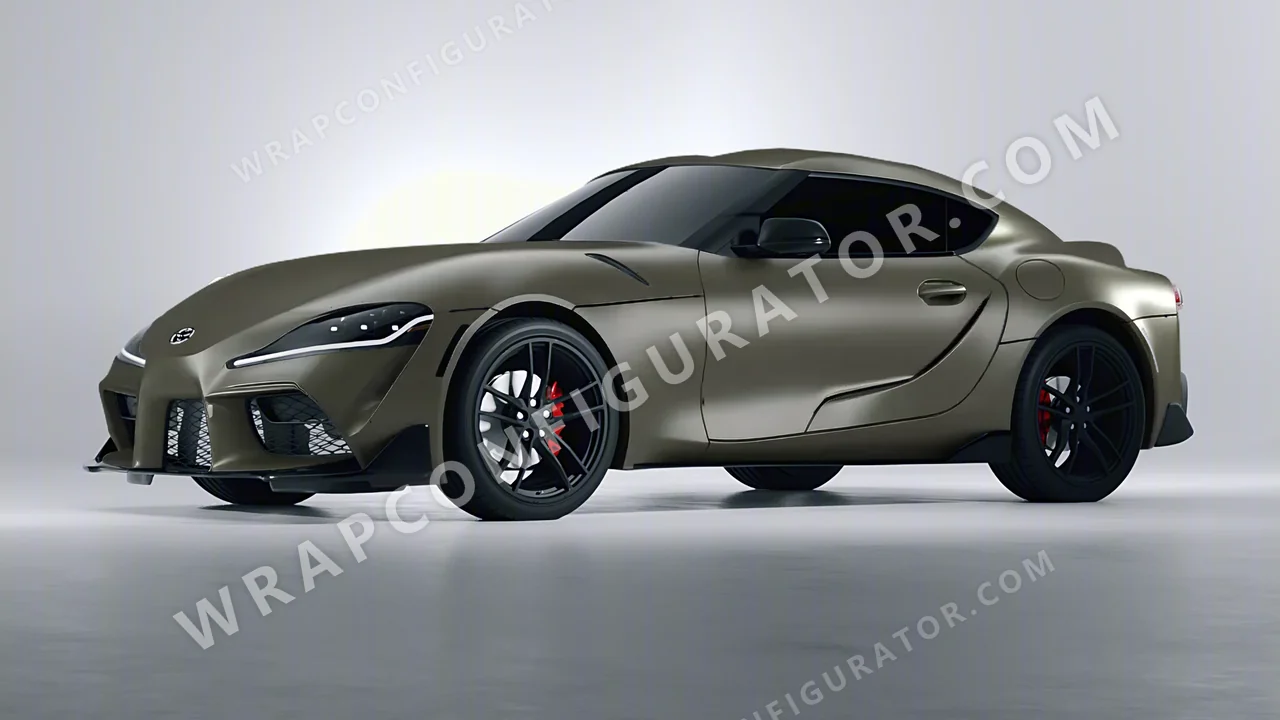 Green Toyota Supra GR 2020 wrapped in Colourshield PPF by HyperPro Gray Green SMF46-P