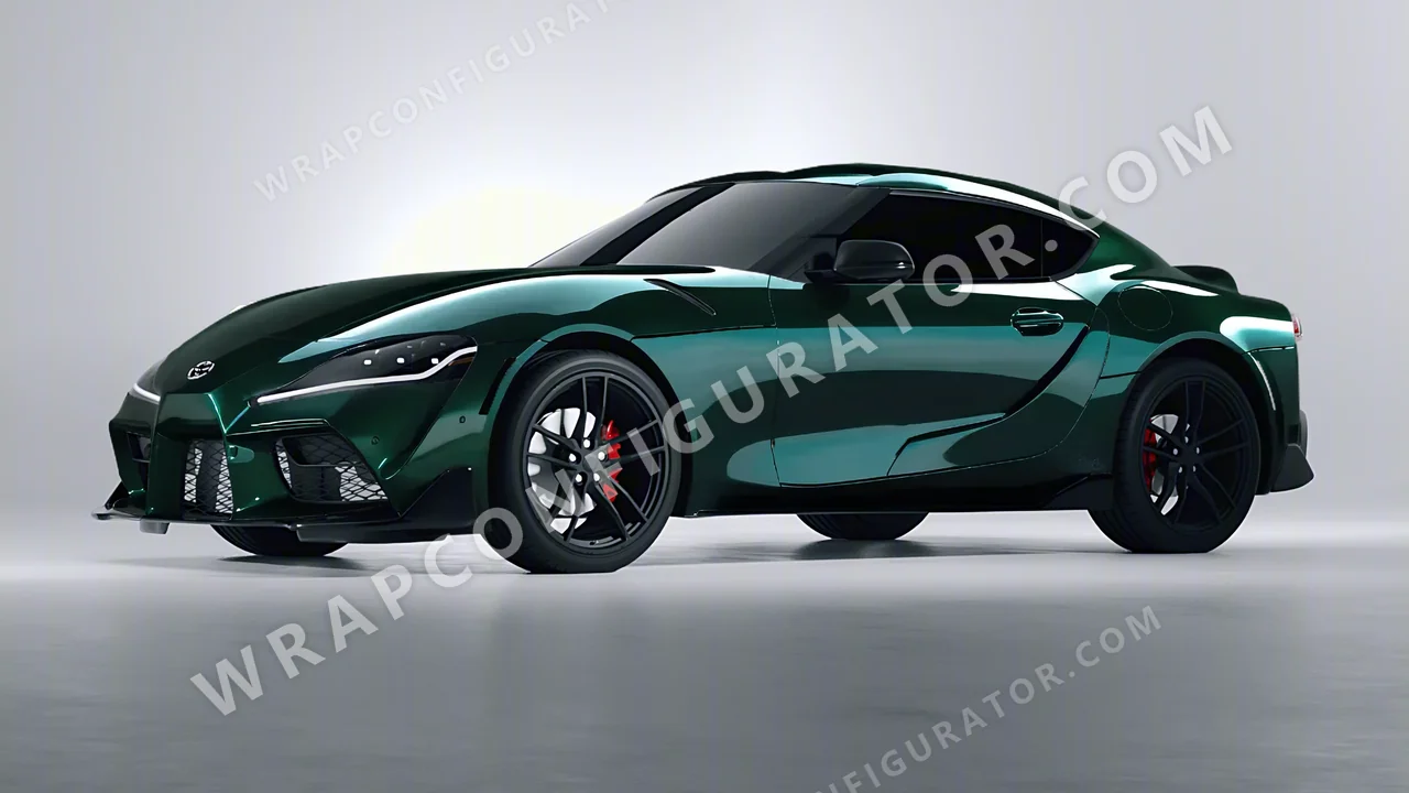Green Toyota Supra GR 2020 wrapped in Colourshield PPF by HyperPro Retro Deep Green HGF31-P