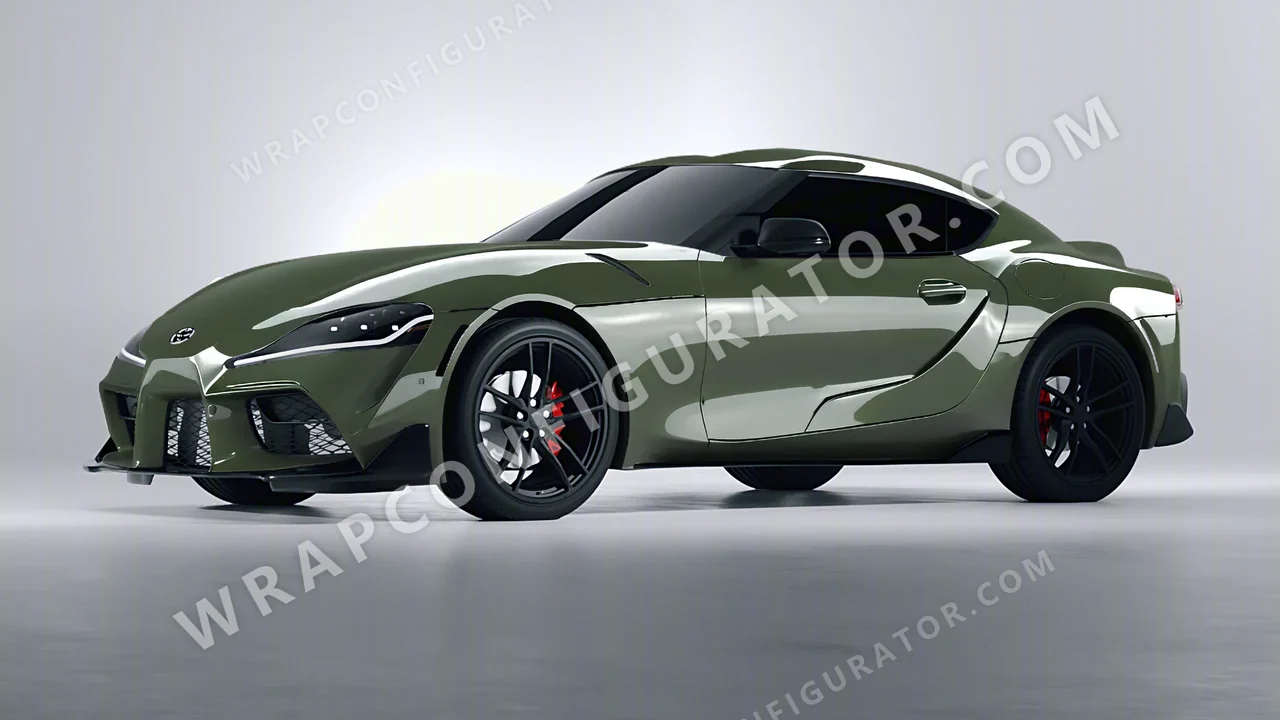 Green Toyota Supra GR 2020 wrapped in Colourshield PPF by HyperPro Retro Green HGF63-P