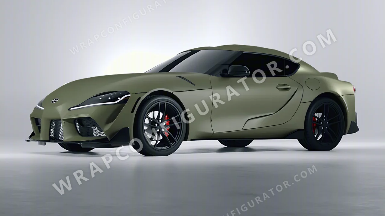 Green Toyota Supra GR 2020 wrapped in Inozetek Dynamic PPF Army Green DPPF810