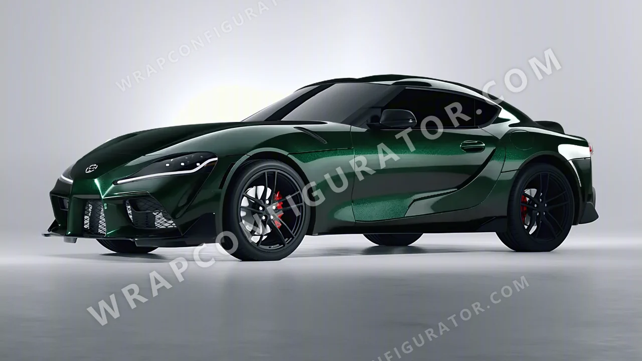 Green Toyota Supra GR 2020 wrapped in Inozetek Dynamic PPF Dark Emerald DPPF930