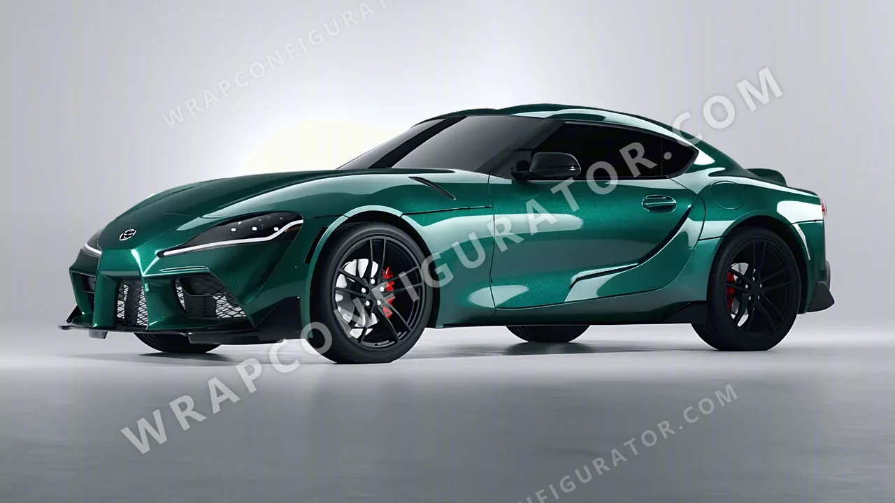 Green Toyota Supra GR 2020 wrapped in Inozetek Dynamic PPF Emerald Green DPPF902