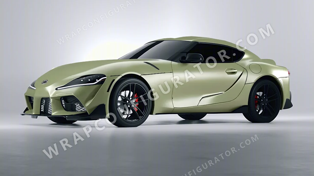 Green Toyota Supra GR 2020 wrapped in Inozetek Dynamic PPF Khaki Green DPPF812