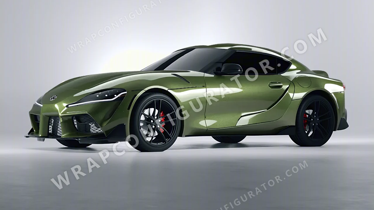 Green Toyota Supra GR 2020 wrapped in Inozetek Dynamic PPF Olive DPPF931