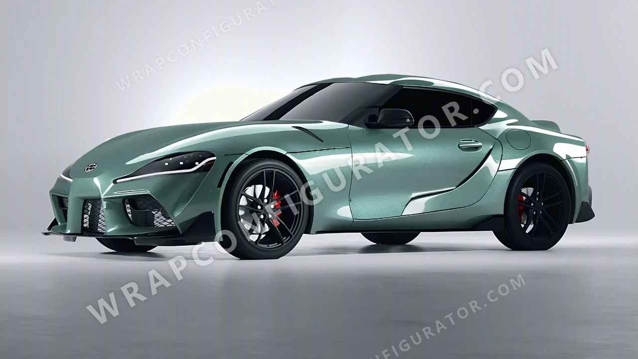 Green Toyota Supra GR 2020 wrapped in Inozetek Dynamic PPF Sage Green DPPF710