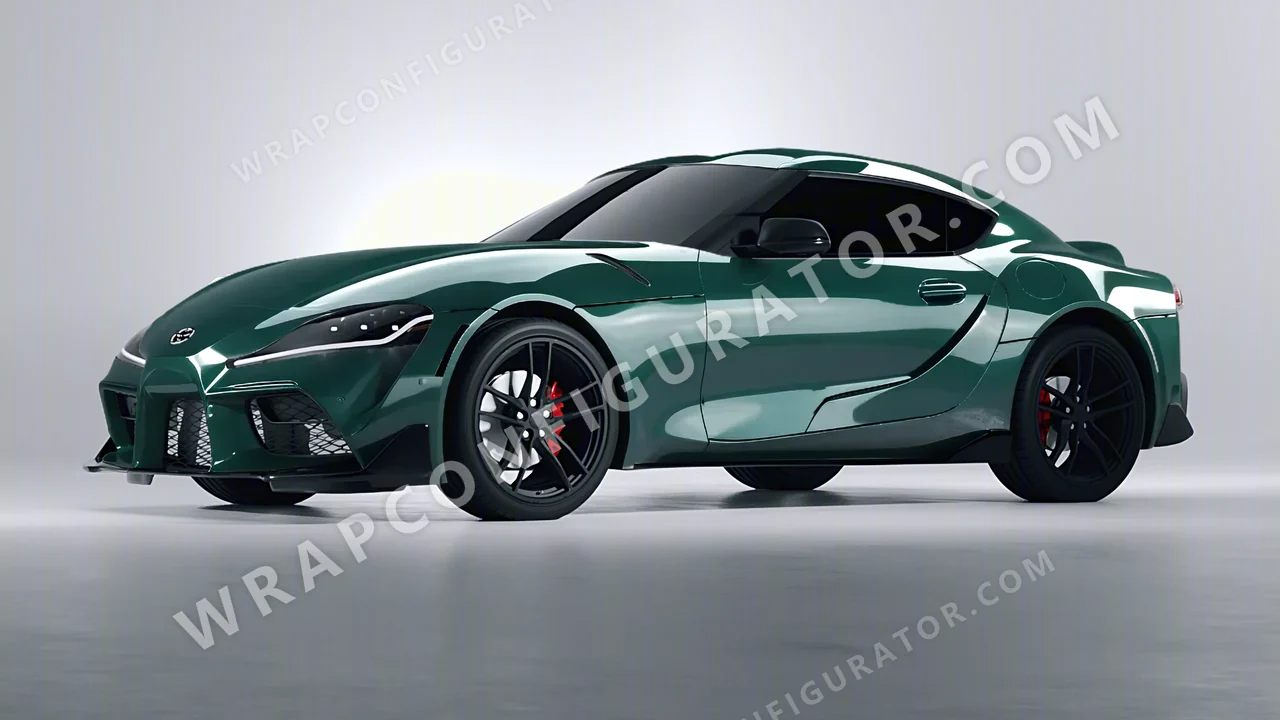 Green Toyota Supra GR 2020 wrapped in Inozetek Dynamic PPF Shadow Green DPPF911