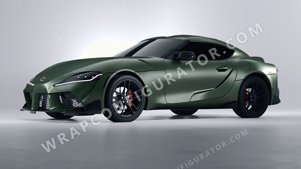Green Toyota Supra GR 2020 wrapped in Inozetek Dynamic PPF Urban British Green URBN101