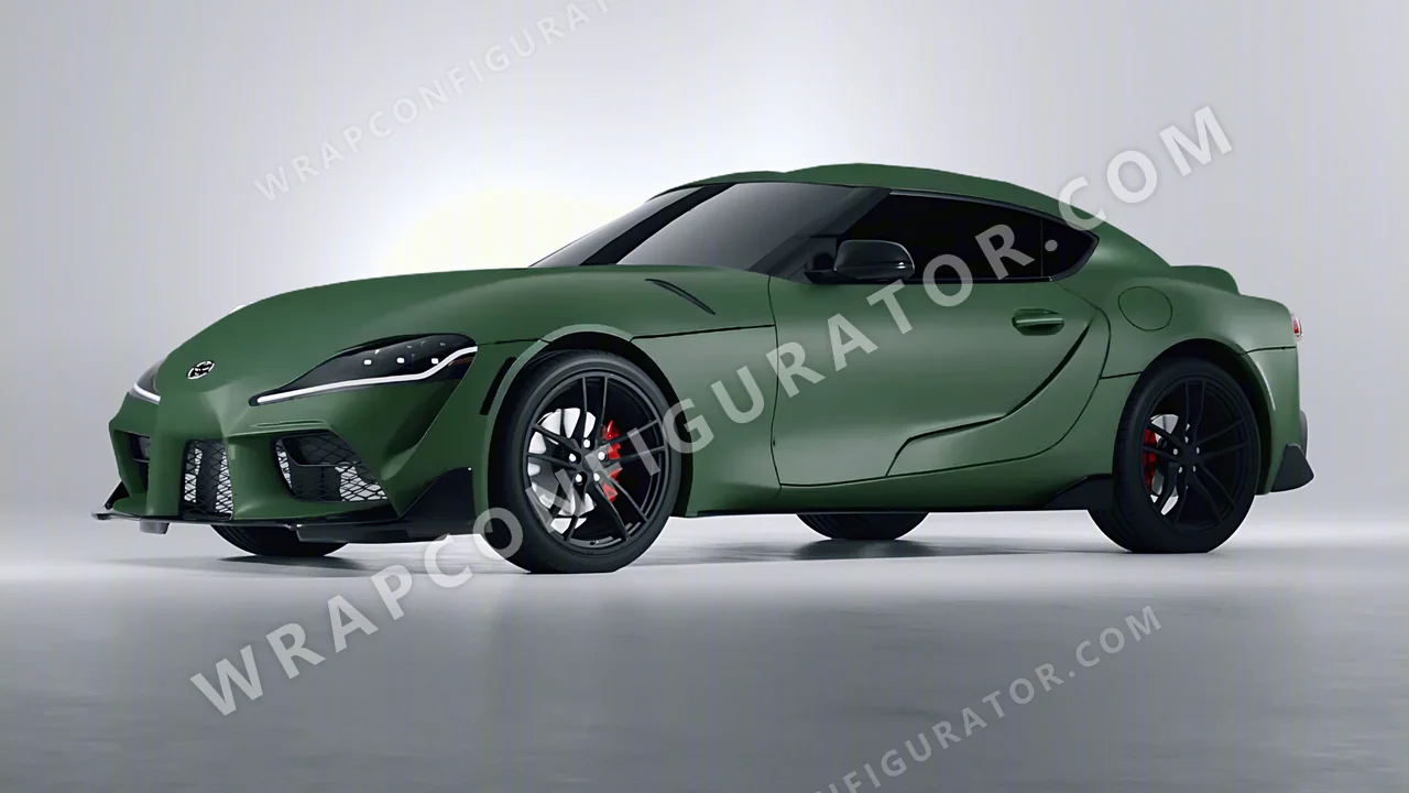 Green Toyota Supra GR 2020 wrapped in KPMF Absolute Matt Forest Green K75806