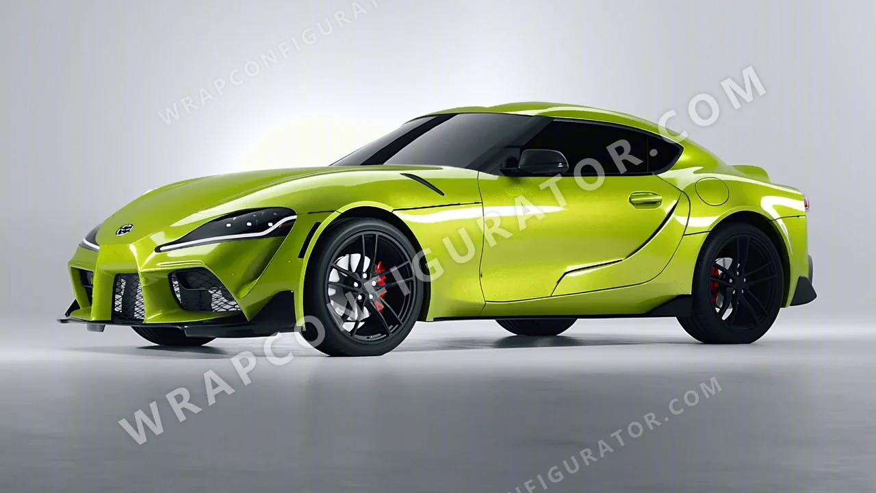 Green Toyota Supra GR 2020 wrapped in KPMF Dynamic Lime K75454