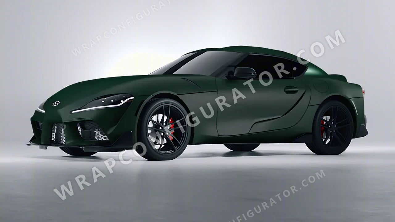 Green Toyota Supra GR 2020 wrapped in KPMF Frozen Emerald Matt K75577