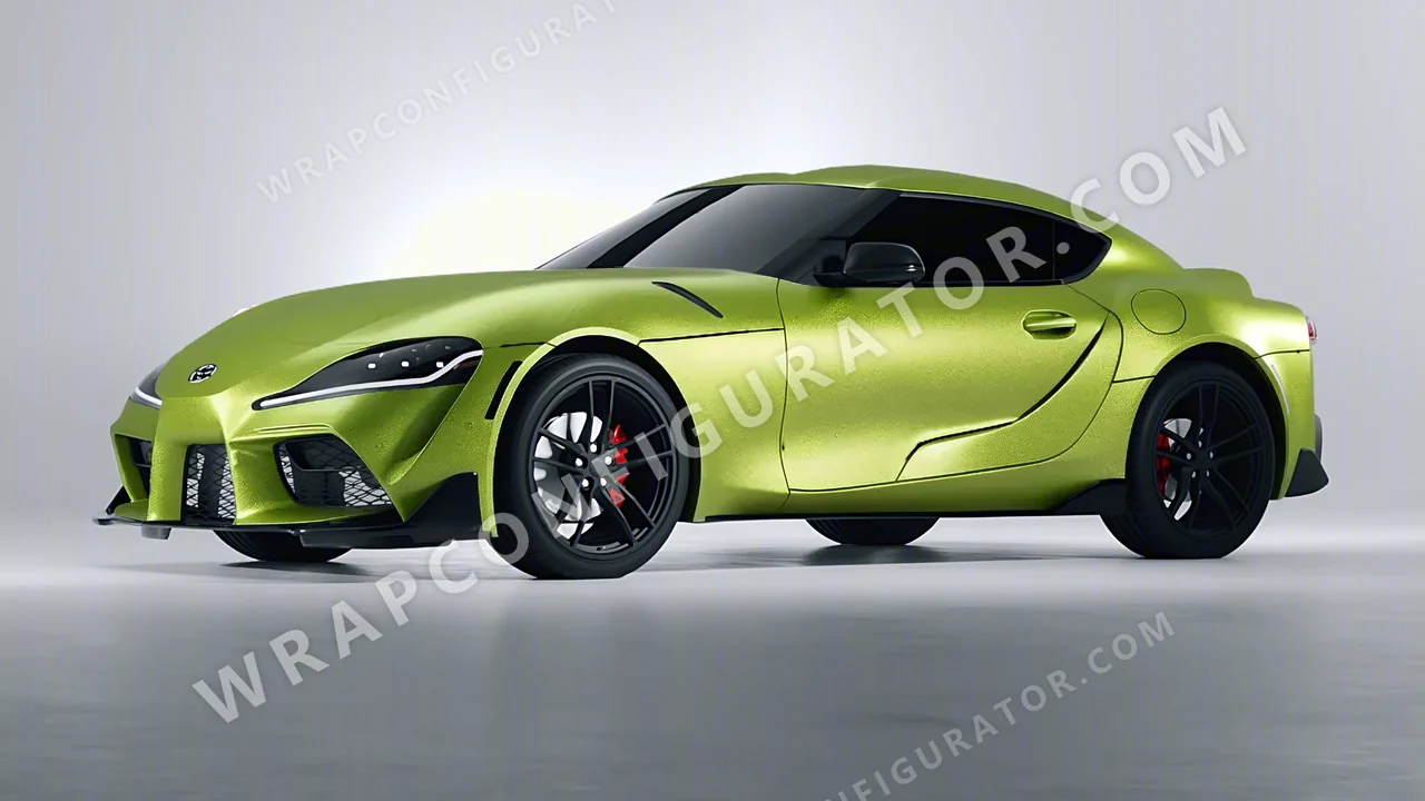 Green Toyota Supra GR 2020 wrapped in KPMF Matt Dynamic Lime K75503