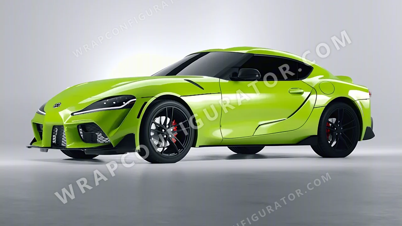 Green Toyota Supra GR 2020 wrapped in KPMF Surge Green K75438