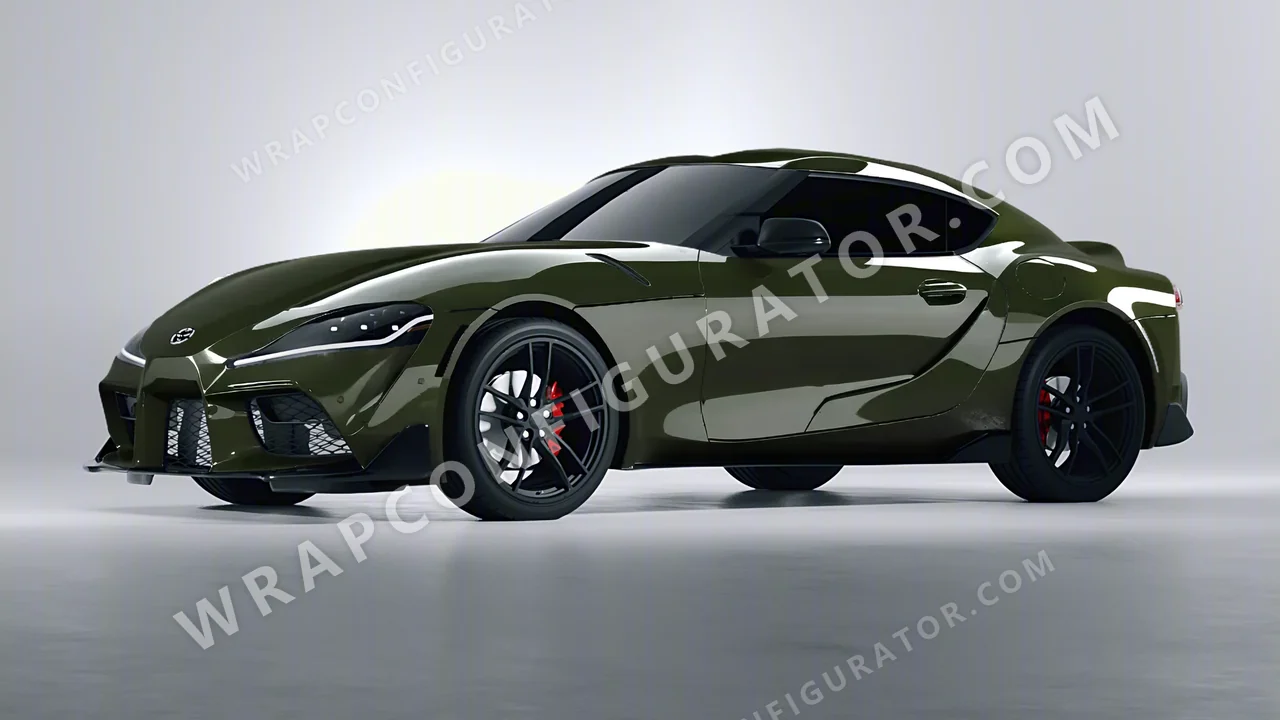 Green Toyota Supra GR 2020 wrapped in ORACAL Bottle Green 970RA-286G
