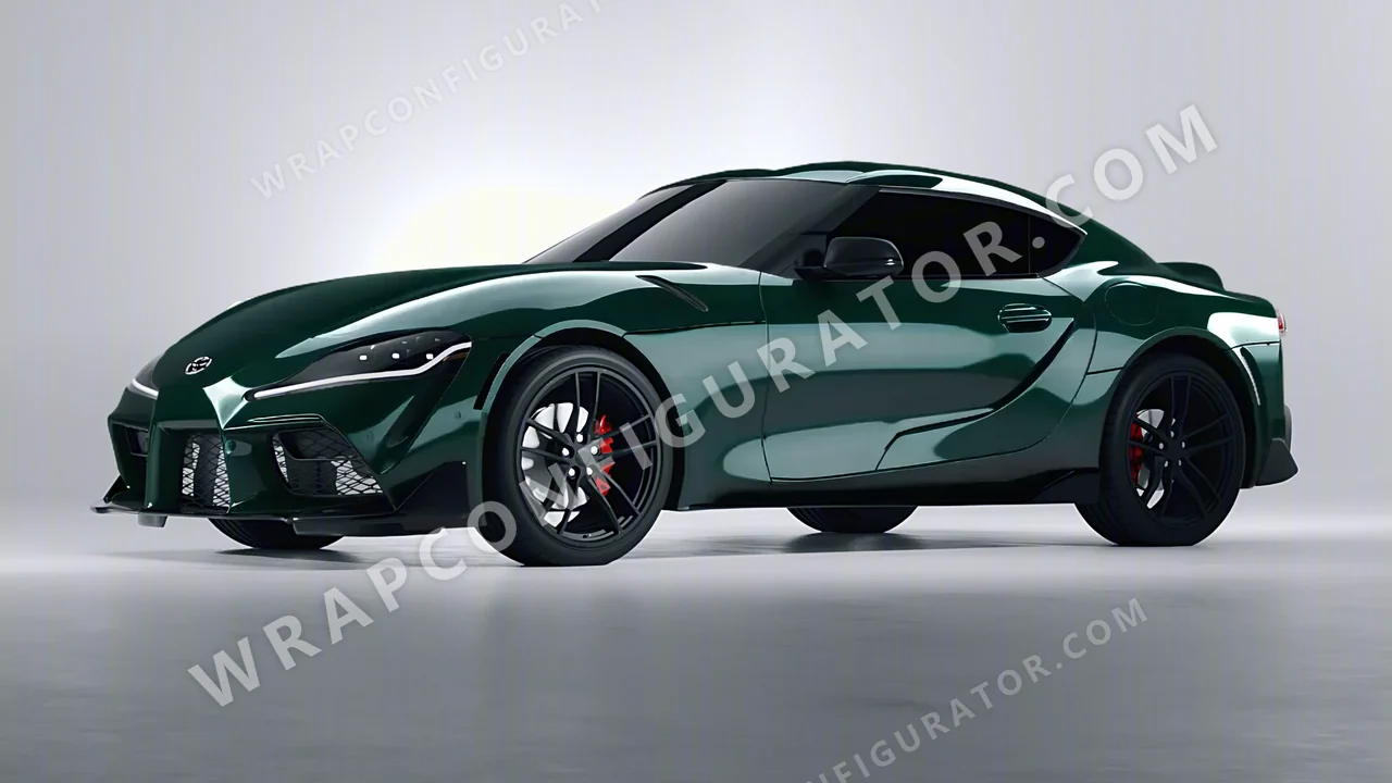 Green Toyota Supra GR 2020 wrapped in ORACAL Fir Tree Green 970RA-622G