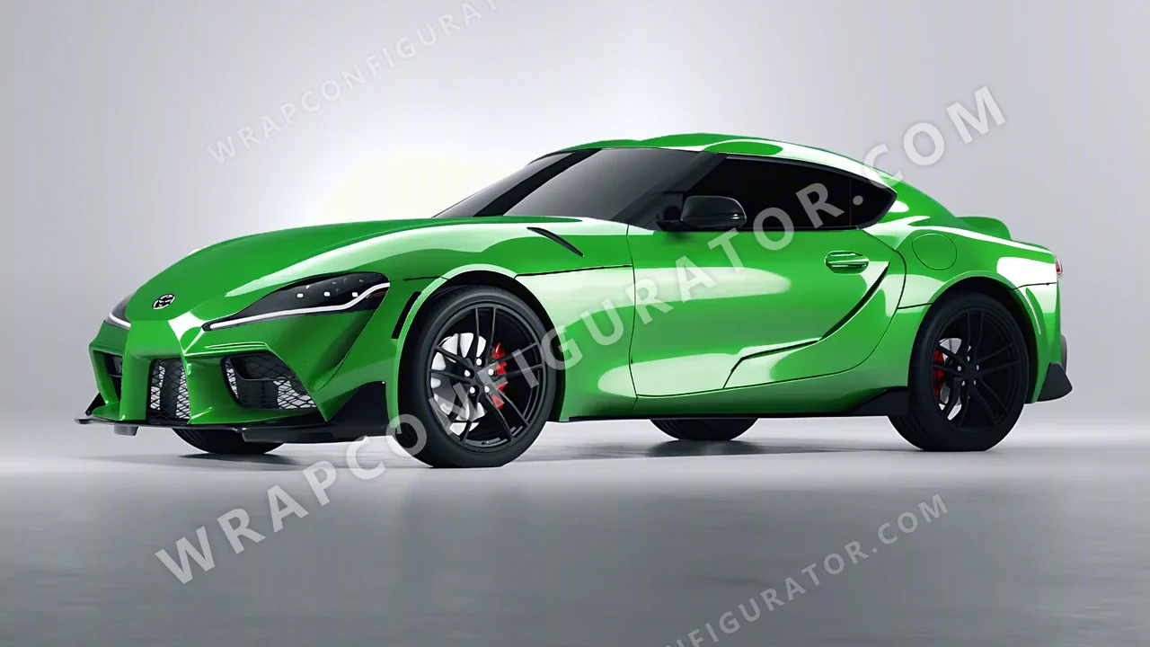 Green Toyota Supra GR 2020 wrapped in ORACAL Grass Green 970RA-602G