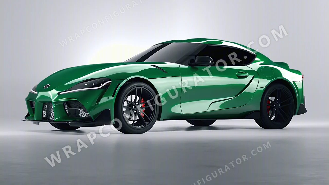 Green Toyota Supra GR 2020 wrapped in ORACAL Police Green 970RA-612G
