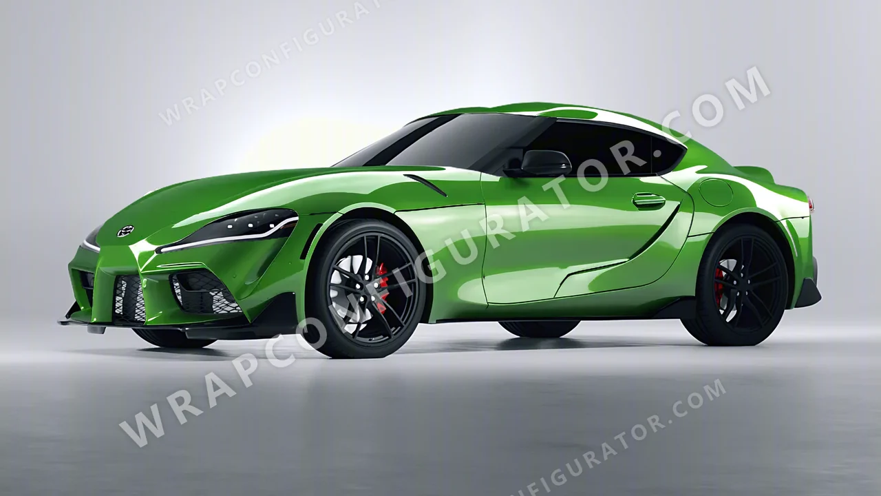 Green Toyota Supra GR 2020 wrapped in ORACAL Tree Green 970RA-486G