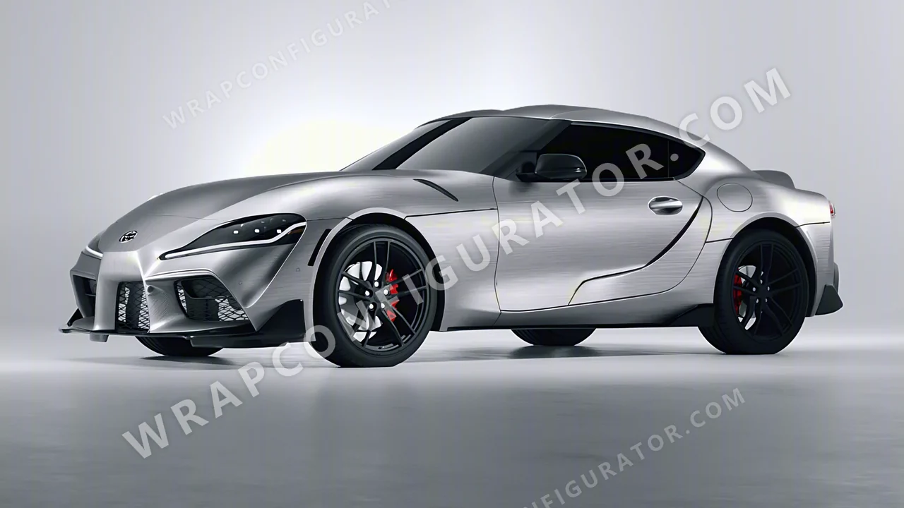 Grey Toyota Supra GR 2020 wrapped in 3M Brushed Steel BR201