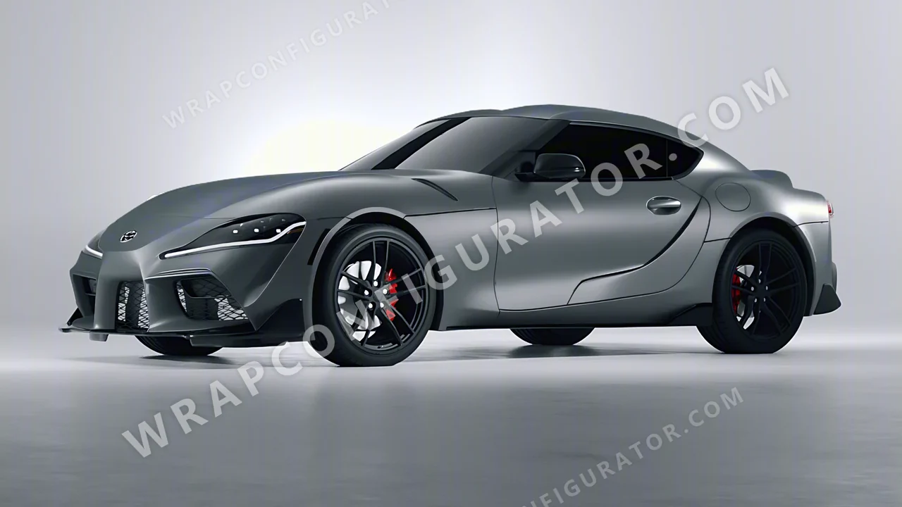 Grey Toyota Supra GR 2020 wrapped in 3M Satin Battleship Gray S51