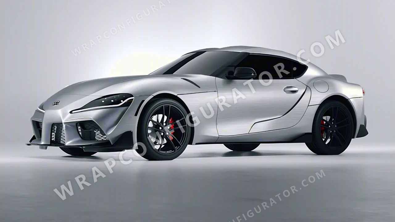 Grey Toyota Supra GR 2020 wrapped in Avery Dennison Brushed Steel SW900-813-X