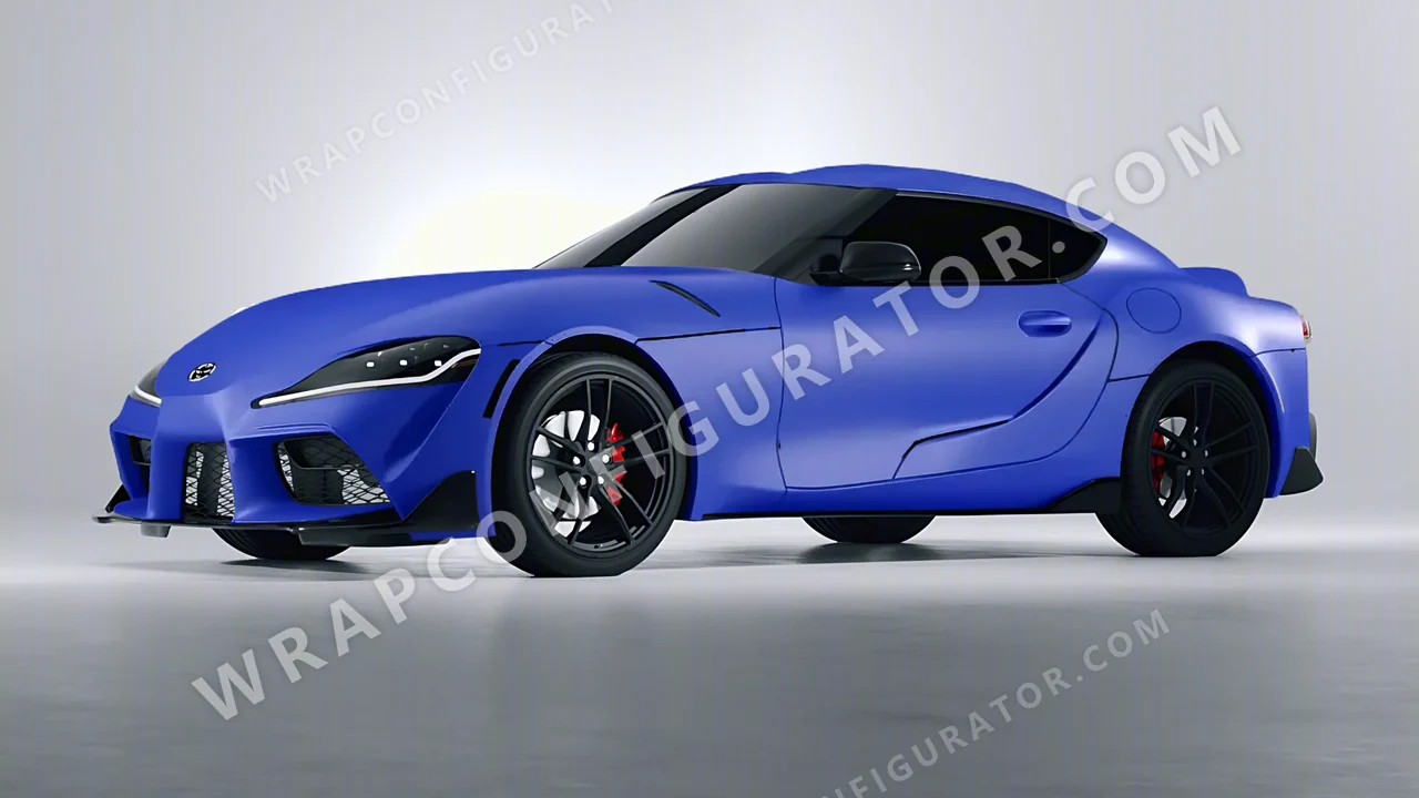 Grey Toyota Supra GR 2020 wrapped in KPMF Matt Iced Blue Titanium K75505