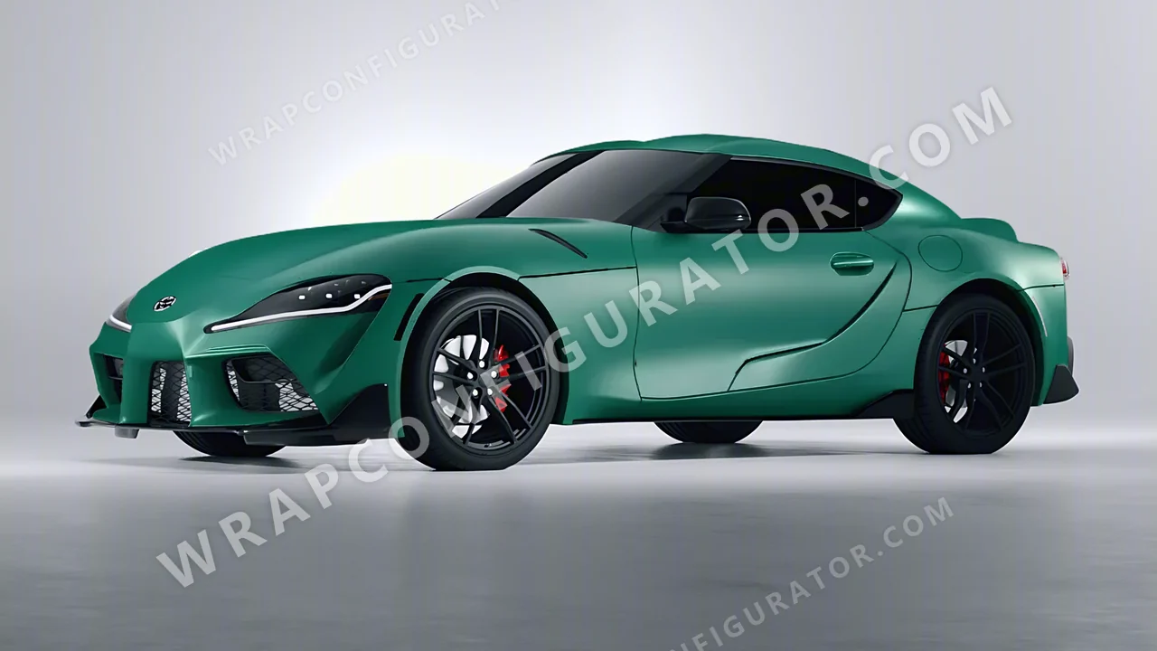 Grey Toyota Supra GR 2020 wrapped in KPMF Matt Iced Green Titanium K75507