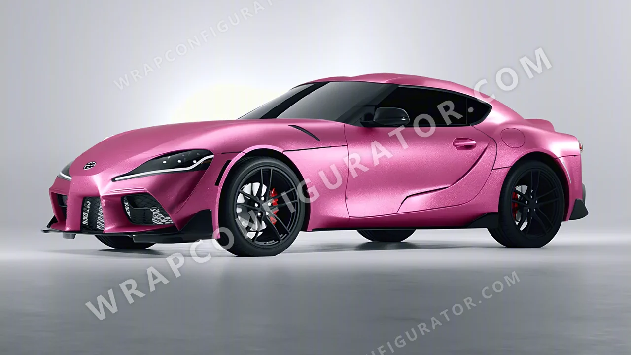 Grey Toyota Supra GR 2020 wrapped in KPMF Matt Iced Pink Titanium K75504