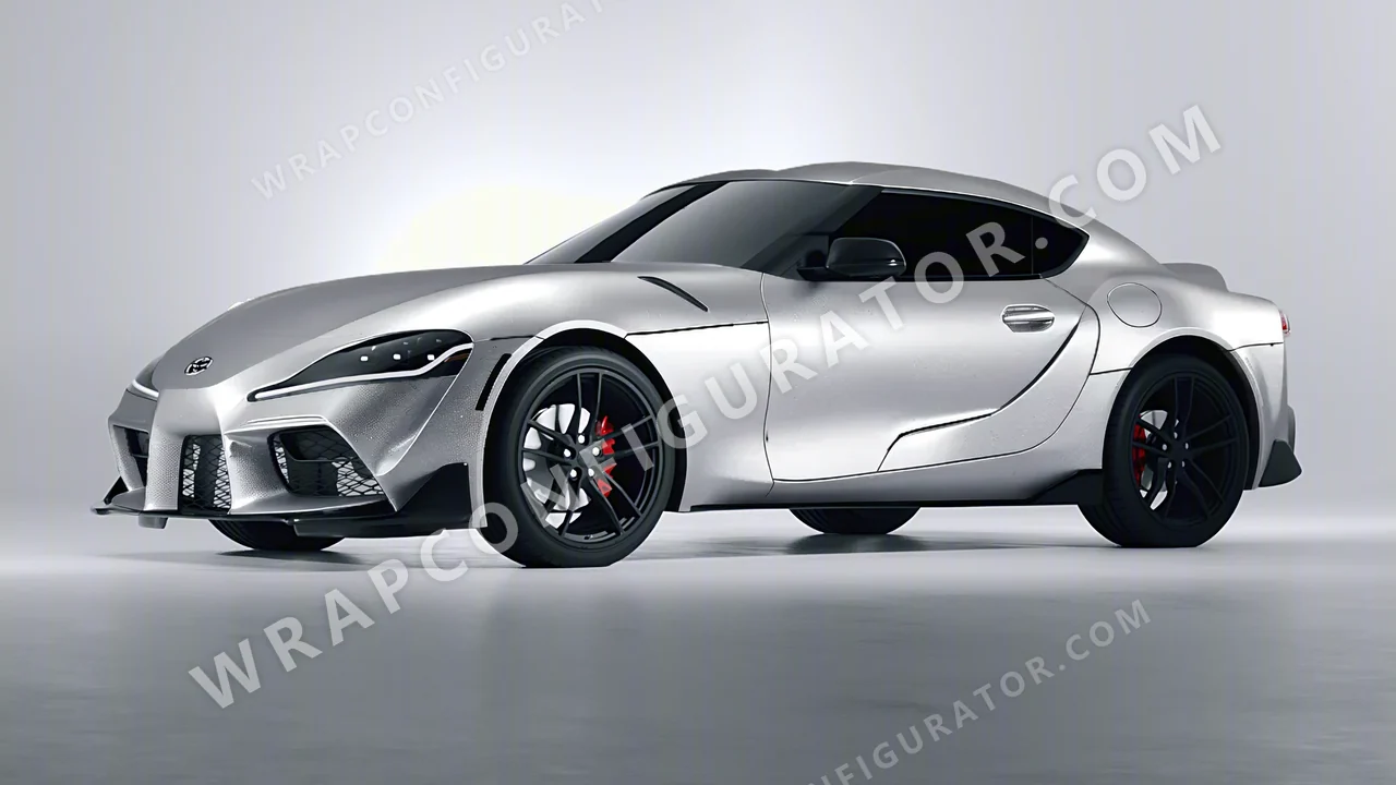 Grey Toyota Supra GR 2020 wrapped in KPMF Matt Iced Silver Titanium K75501