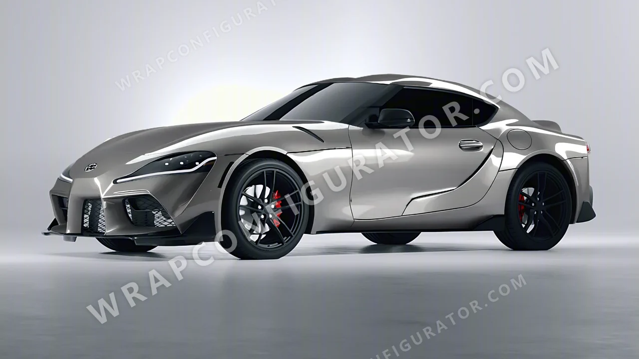 Grey Toyota Supra GR 2020 wrapped in ORACAL Aluminium 970RA-908G