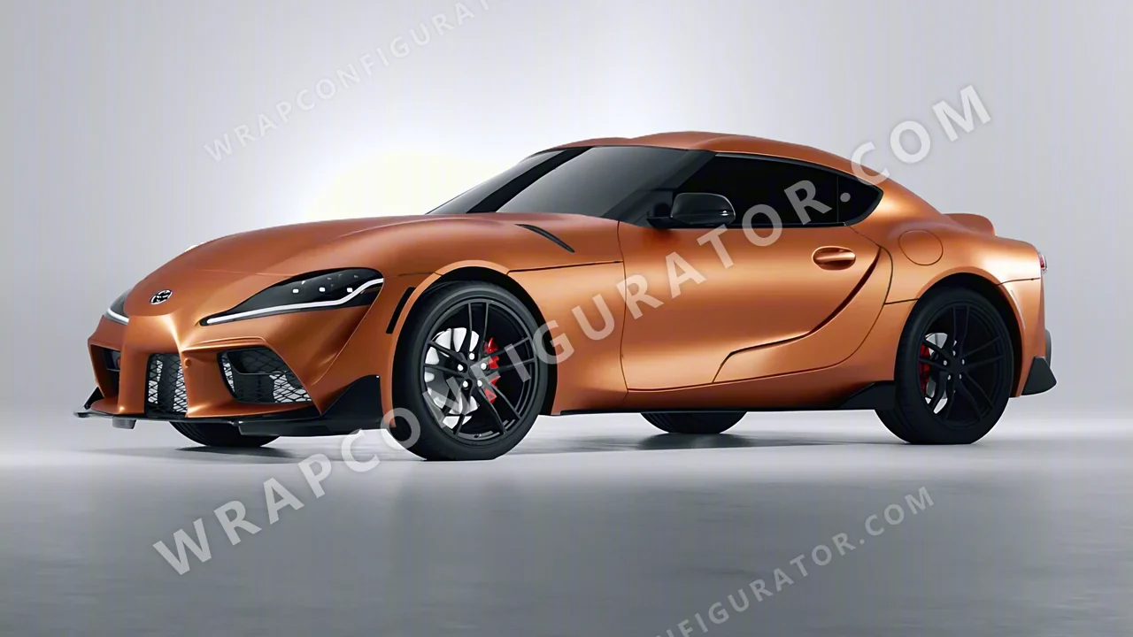 Orange Toyota Supra GR 2020 wrapped in 3M Satin Canyon Copper S344