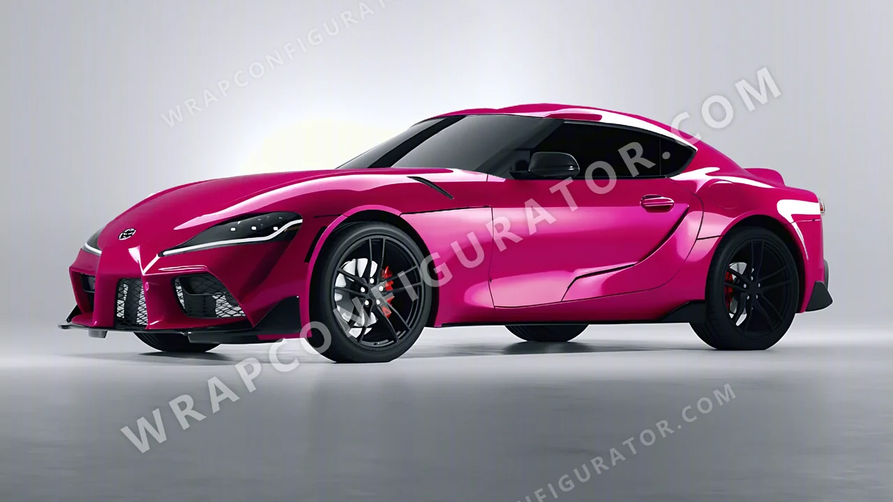 Pink Toyota Supra GR 2020 wrapped in Colourshield PPF by HyperPro Deep Pink HGF60-P