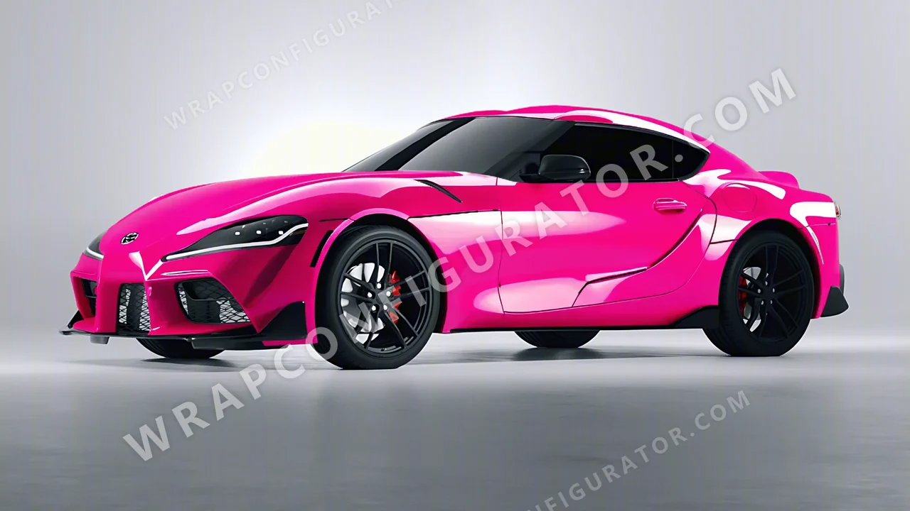 Pink Toyota Supra GR 2020 wrapped in Inozetek Dynamic PPF Hot Pink DPPF941
