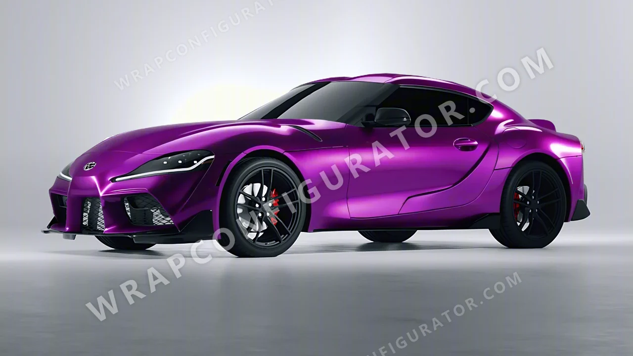 Purple Toyota Supra GR 2020 wrapped in Avery Dennison Gloss Fun Purple SW900-568-S
