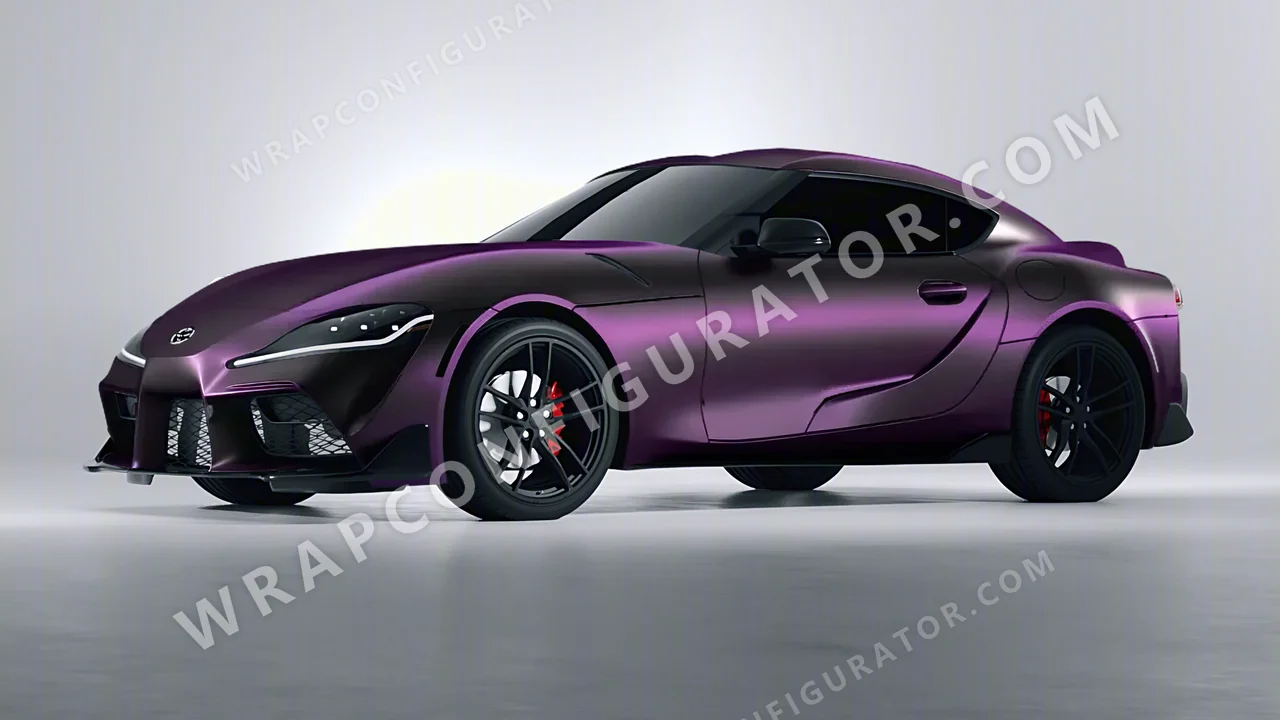 Purple Toyota Supra GR 2020 wrapped in Colourshield PPF by HyperPro Ghost Black/Purple MSF06-P
