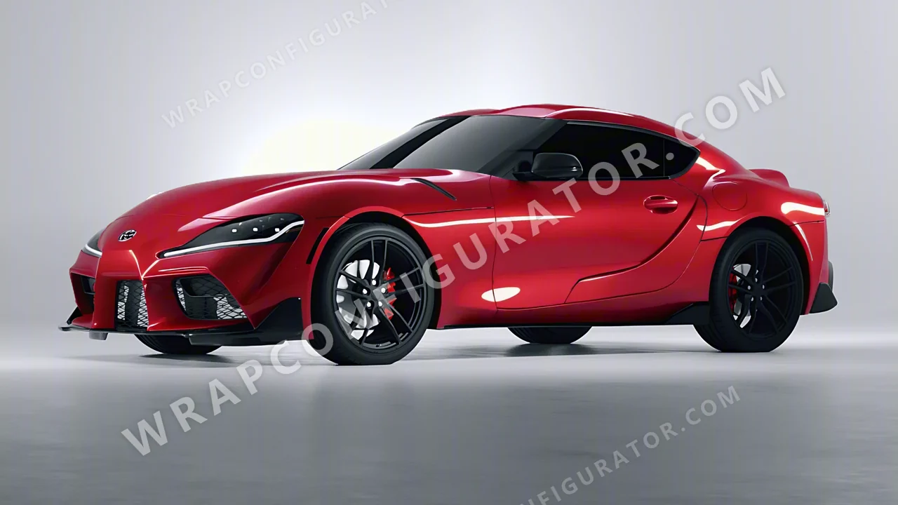 Red Toyota Supra GR 2020 wrapped in 3M Gloss Cinder Spark Red GP253