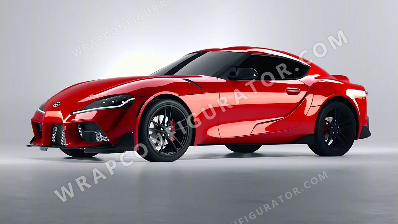 Red Toyota Supra GR 2020 wrapped in 3M Hot Rod Red HG13