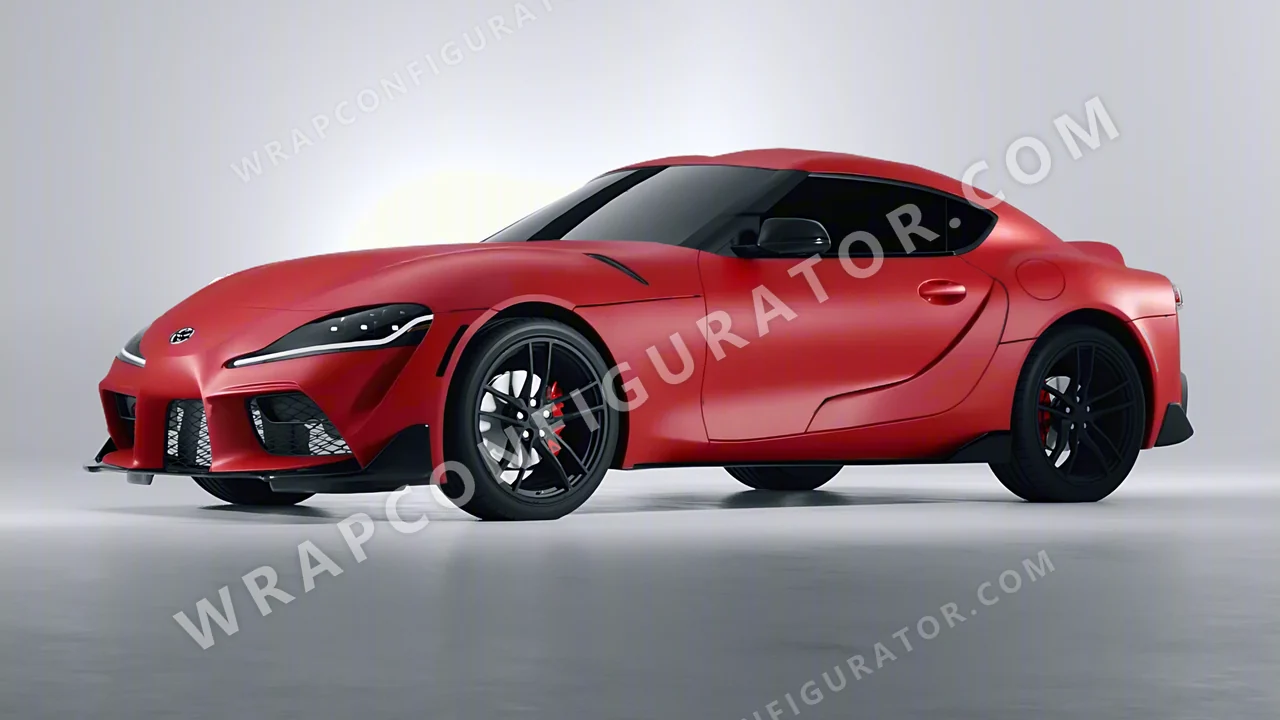 Red Toyota Supra GR 2020 wrapped in 3M Matte Red M13
