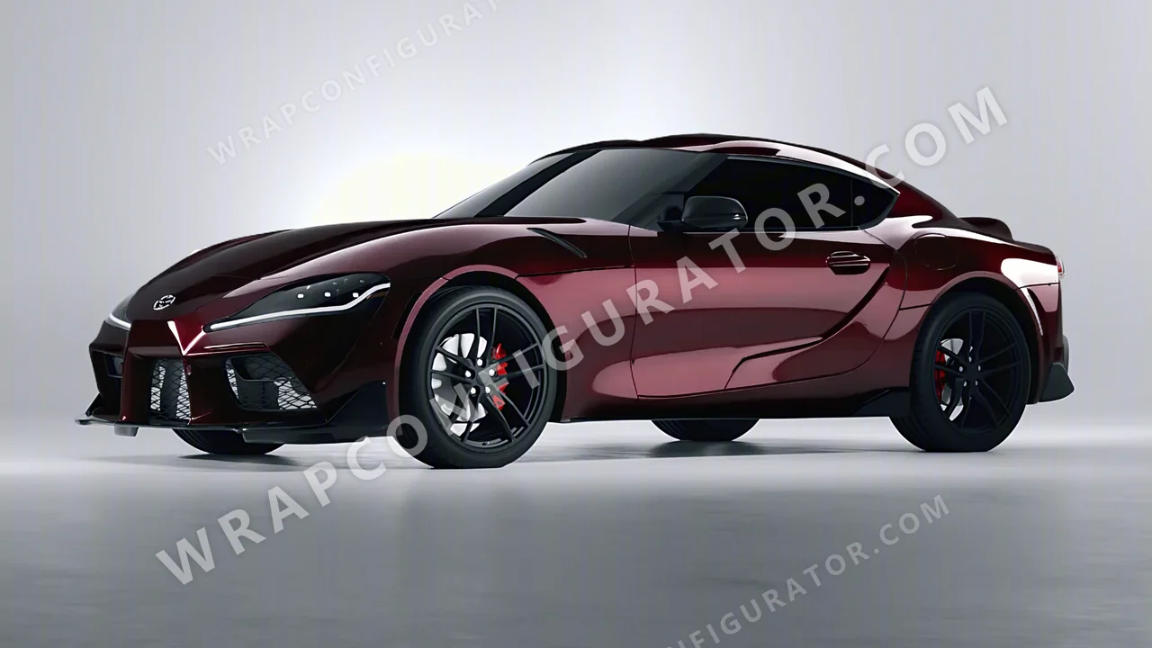 Red Toyota Supra GR 2020 wrapped in Inozetek Dynamic PPF Black Cherry DPPF915
