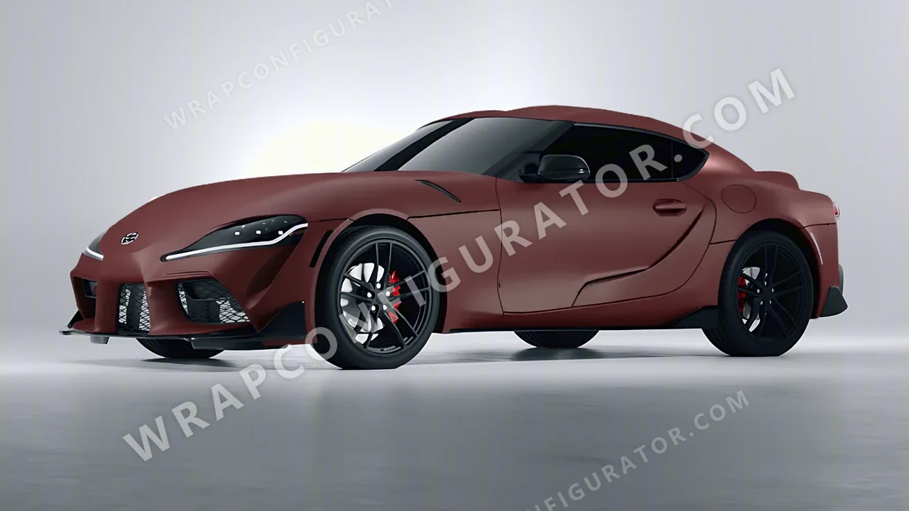 Red Toyota Supra GR 2020 wrapped in KPMF Absolute Matt Mythos Red K75801