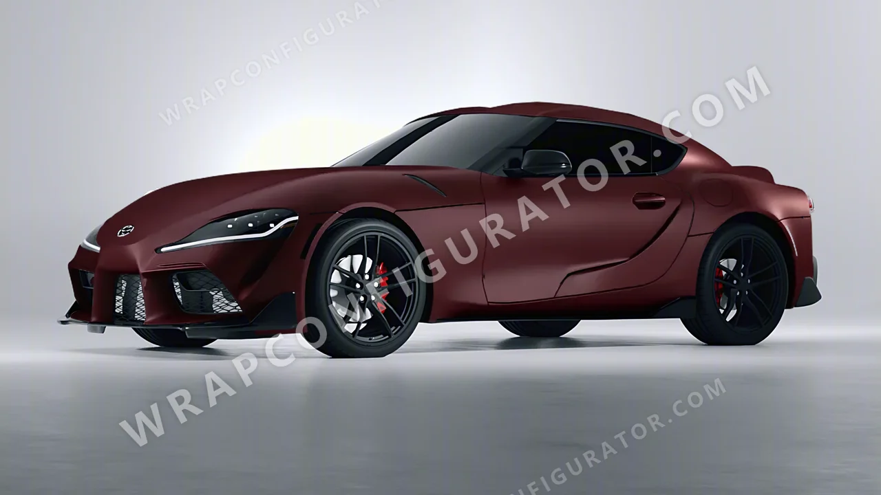 Red Toyota Supra GR 2020 wrapped in KPMF Matt Widowed Red K75508
