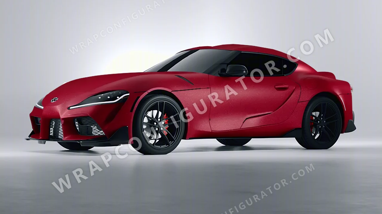 Red Toyota Supra GR 2020 wrapped in ORACAL Imperial Red 970RA-372M